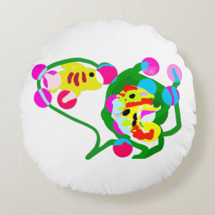 Sea life joy round cushion