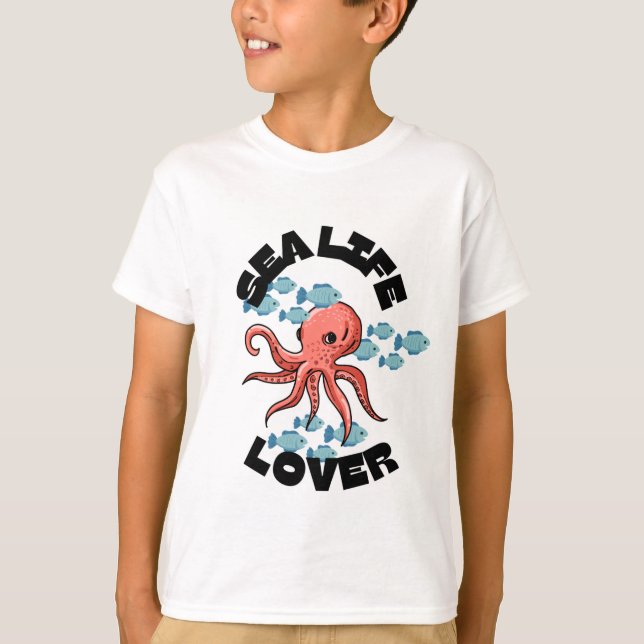 sea life lover octopus Kids Basic T-Shirt (Front)