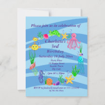 Sea Life Party Invitation 