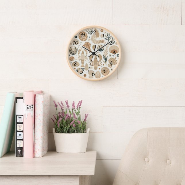 Sea Life Patterns Clock (Reading Room)