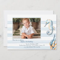 Sea Life Photo Birthday Invitation