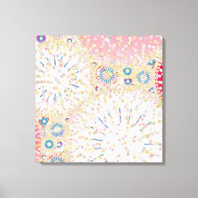 "Sea Life", pink, coral, blue Canvas Print (Front)