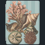 Sea Life Silhouette iPad Cover<br><div class="desc">This art print displays the finest things in nature within the ocean. Find all the different types of sea life in this image including a Conch Seashell,  Sand Dollars,  and Reefs buried deep in the sea. This art collection is a must have in your next Zazzle products.</div>