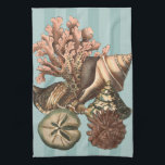 Sea Life Silhouette Tea Towel<br><div class="desc">This art print displays the finest things in nature within the ocean. Find all the different types of sea life in this image including a Conch Seashell,  Sand Dollars,  and Reefs buried deep in the sea. This art collection is a must have in your next Zazzle products.</div>