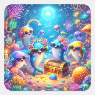 Sea Life Square Sticker