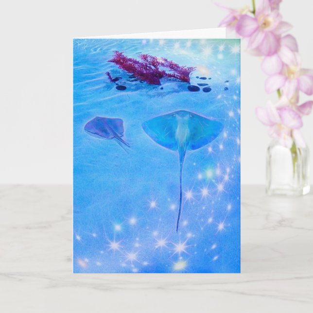 Sea Life Stingray Birthday  Card (Orchid)