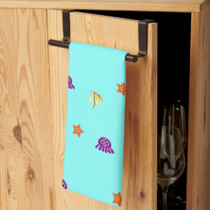 Sea life tea towel