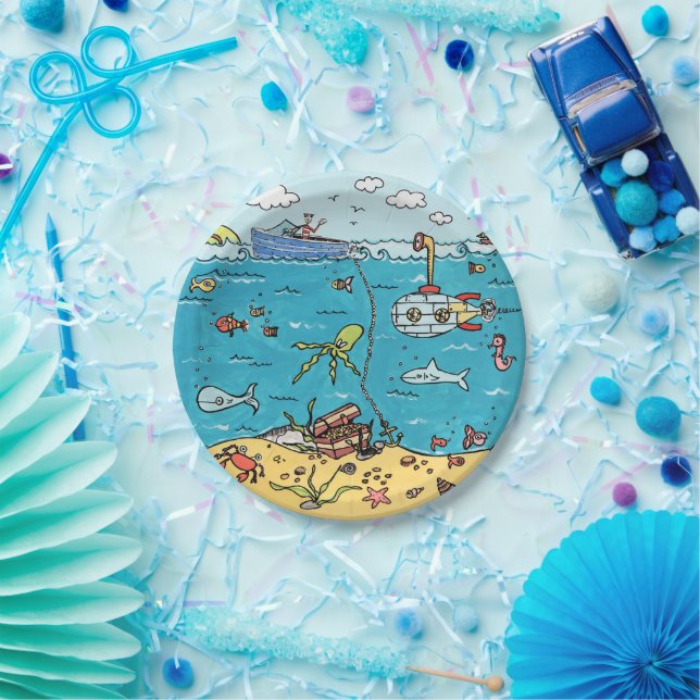 Sea Life Themed Paper Plates (Party)