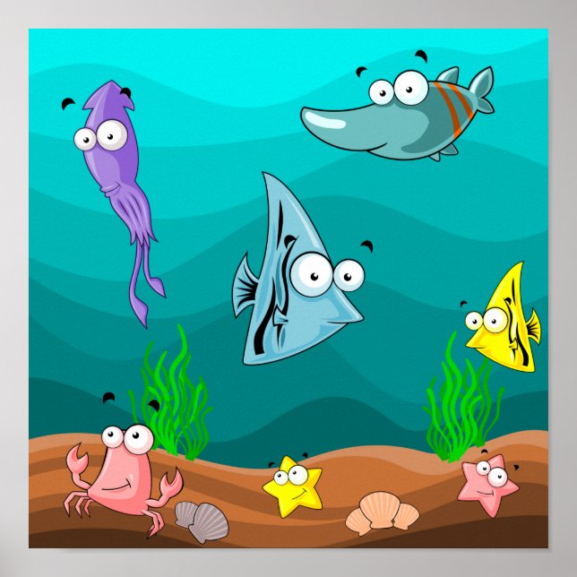 Sea Life Under the Sea Personalised Poster (Front)