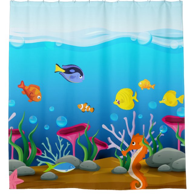 Sea Life Under The Sea Shower Curtain (Front)