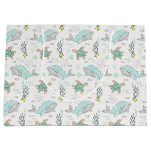 Sea Life Whales and Turtles Large Gift Bag