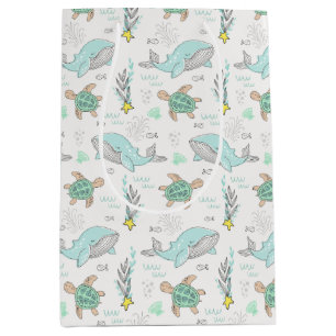 Sea Life Whales and Turtles Medium Gift Bag