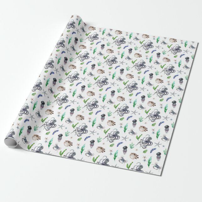 SEA LIFE WRAPPING PAPER (Unrolled)