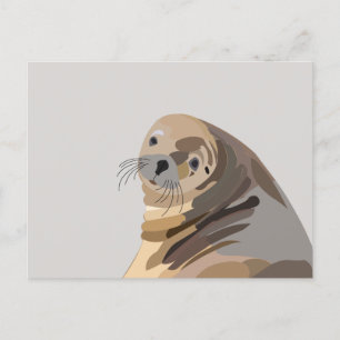 Sea Lion Animal Art Postcard