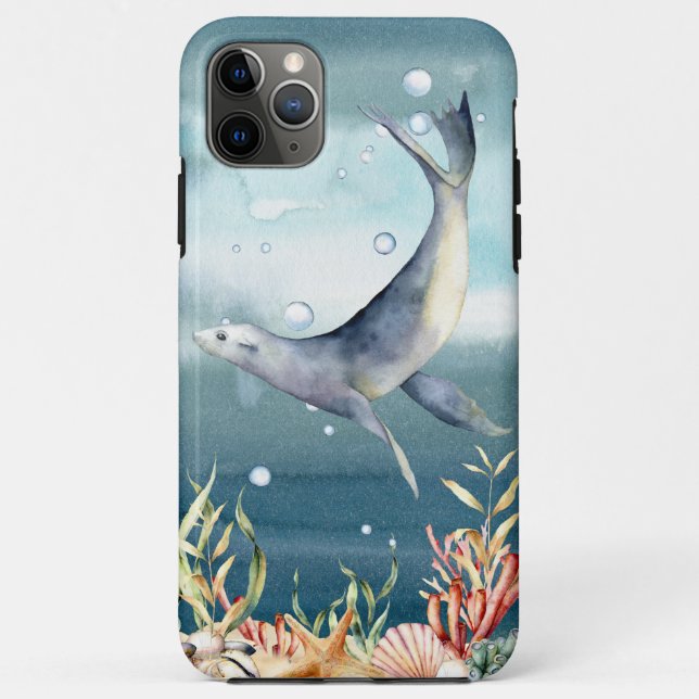 Sea Lion Aquatic Cool Underwater Scene Case-Mate iPhone Case (Back)