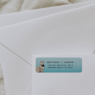 Sea Lion Blue Teal Wedding Return Address Label