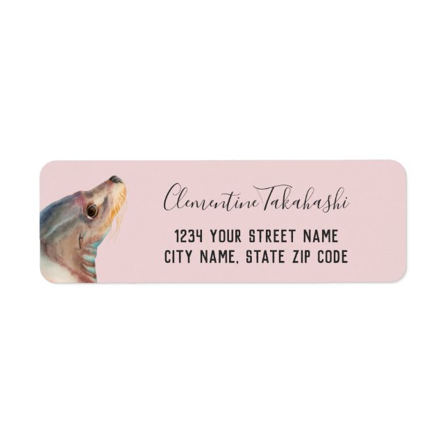 Sea Lion Cute Animal Return Address (Front)