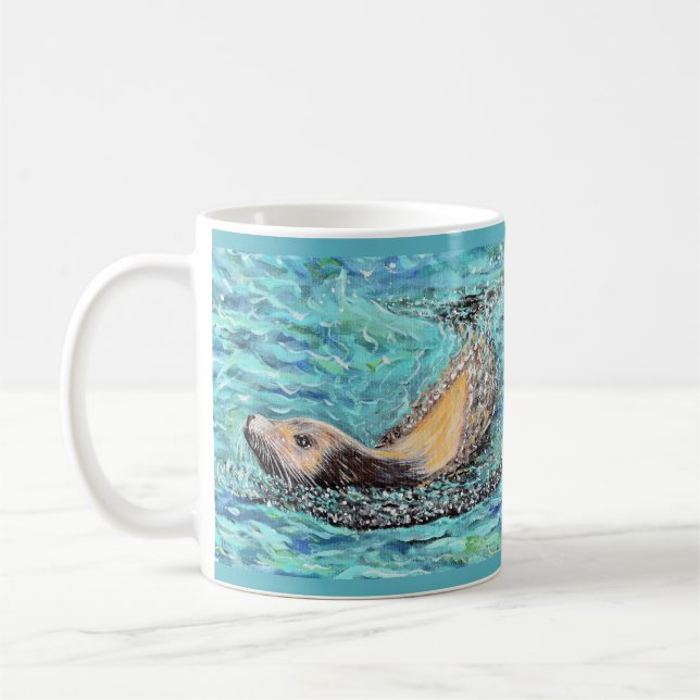 Sea Lion Painting Coffee Mug (Left)