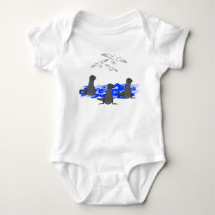 Sea Lions Ocean & Seagulls Baby Bodysuit