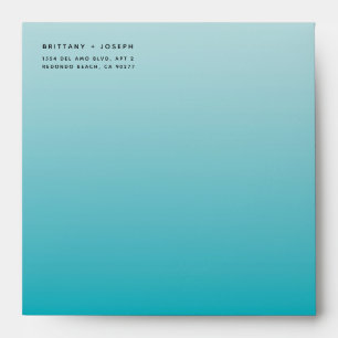 Sea Lions Teal Blue Modern Wedding Envelope