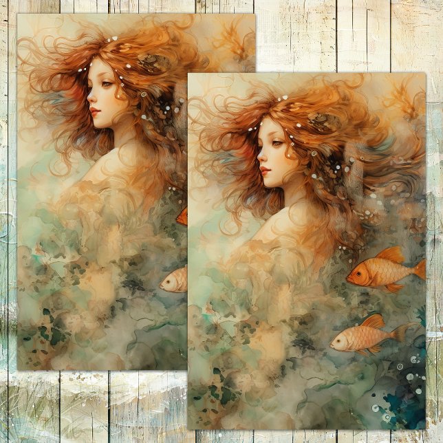 SEA MAIDEN MERMAID DECOUPAGE TISSUE PAPER (SEA MAIDEN MERMAID DECOUPAGE TISSUE PAPER)