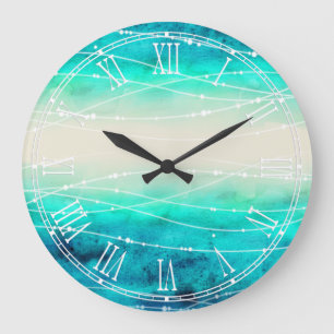 Sea Modern painted sparkle seas wall clock