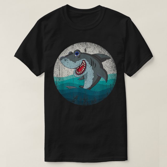 Sea Monster Aquarist Gift Ocean Animal Retro Shark T-Shirt (Design Front)