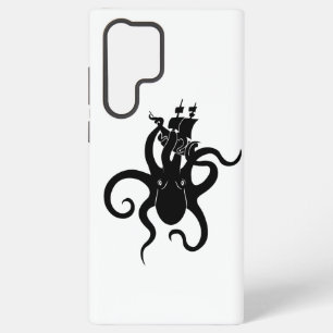 Sea Monster Black and White Kraken with Ship Samsung Galaxy Case