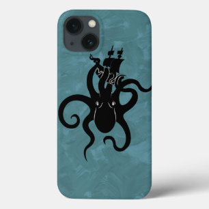 Sea Monster Blue and Black Kraken iPhone 13 Case