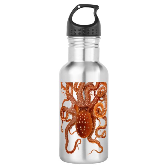 Sea monster octopus - custom text 710 ml water bottle (Front)