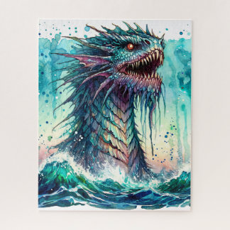 Sea Monster Rising From Ocean Jigsaw Puzzle