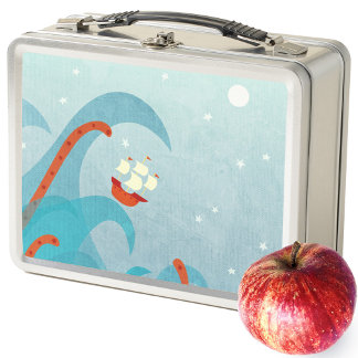 Sea Monster Sailing Metal Lunch Box