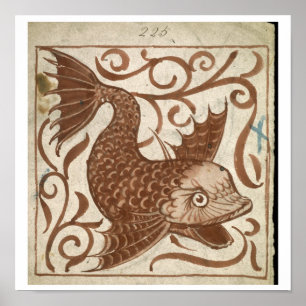 Sea Monster (w/c on paper) Poster