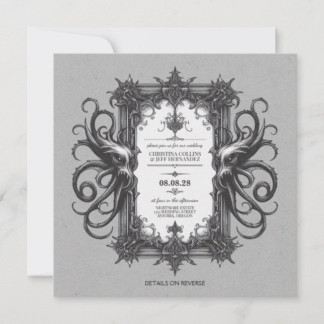 Sea Monster Wedding Invitation (Front)