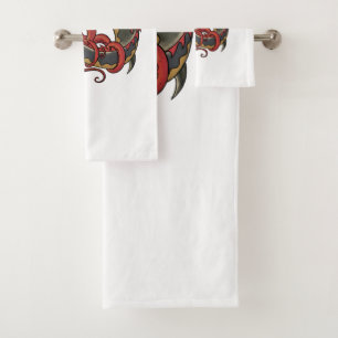 sea monsters bath towel set