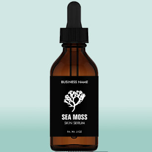 Sea Moss Serum Dropper Bottle Labels