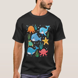 Sea motif, dolphins, turtles T-Shirt