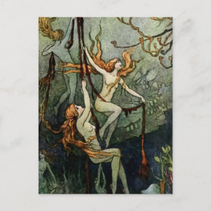 “Sea Nymphs” by Warwick Goble Holiday Postcard