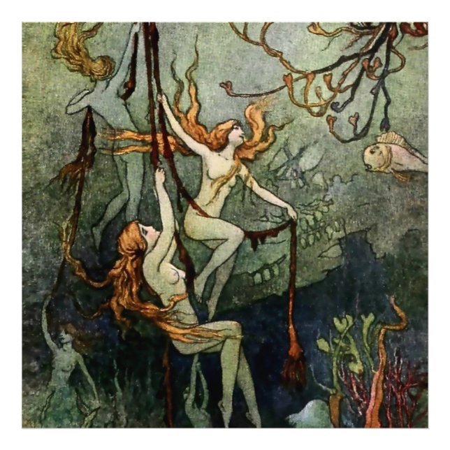 “Sea Nymphs” by Warwick Goble Photo Print (Front)