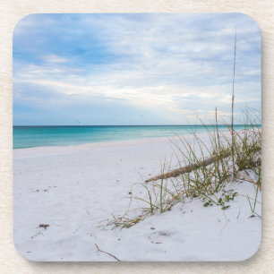 Sea Oats And White Sand Beach Morning Coaster Set
