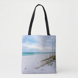 Sea Oats And White Sand Beach Morning Tote Bag