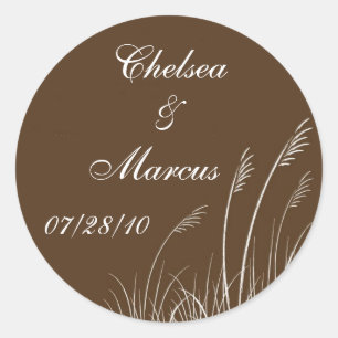 Sea Oats Beach Wedding Classic Round Sticker