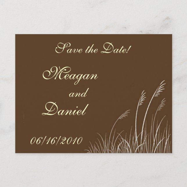 Sea Oats Wedding Postcard (Front)