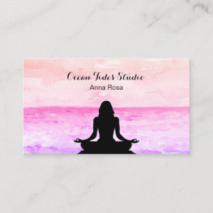 *~*  Sea Ocean Beach Sunrise Meditation Yoga Business Card