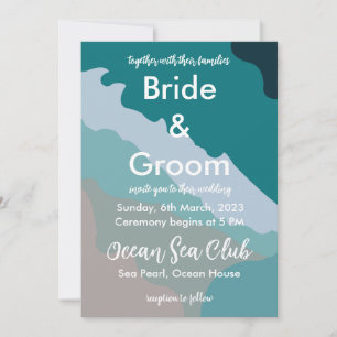 Sea Ocean Beach Wedding Invitation