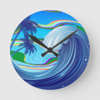 Sea Ocean big Wave Water Double-Sided keychain