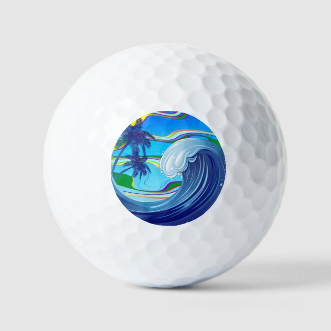 Sea Ocean big Wave Water  Golf Balls (Front)
