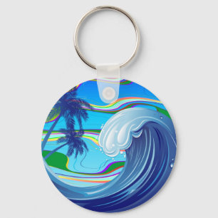 Sea Ocean big Wave Water keychain