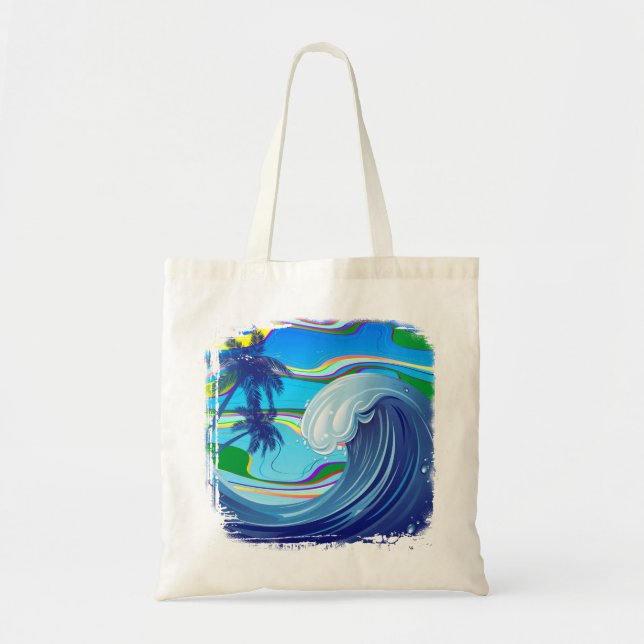 Sea Ocean big Wave Water tote bag (Front)