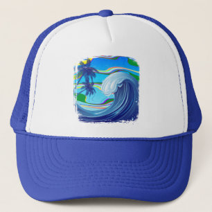 Sea Ocean big Wave Water  Trucker Hat